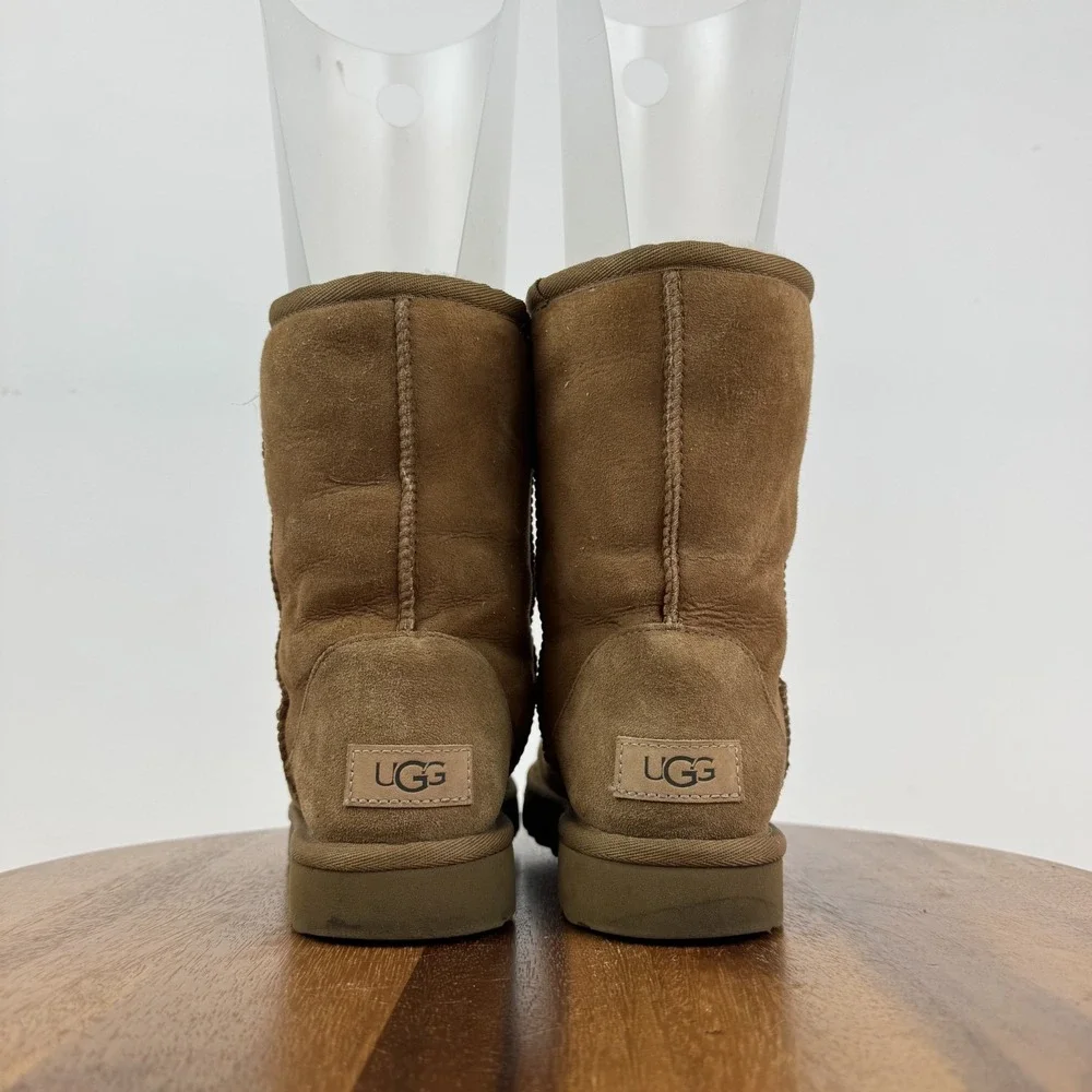 Womens Ugg Classic Short II‎ Chestnut Shearling Lined Comfort Boots Size 6 M GUC